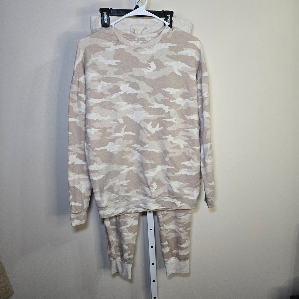 Athleta Camouflage Sweatshirt Jogger Set Women's XS Cozy Loungewear